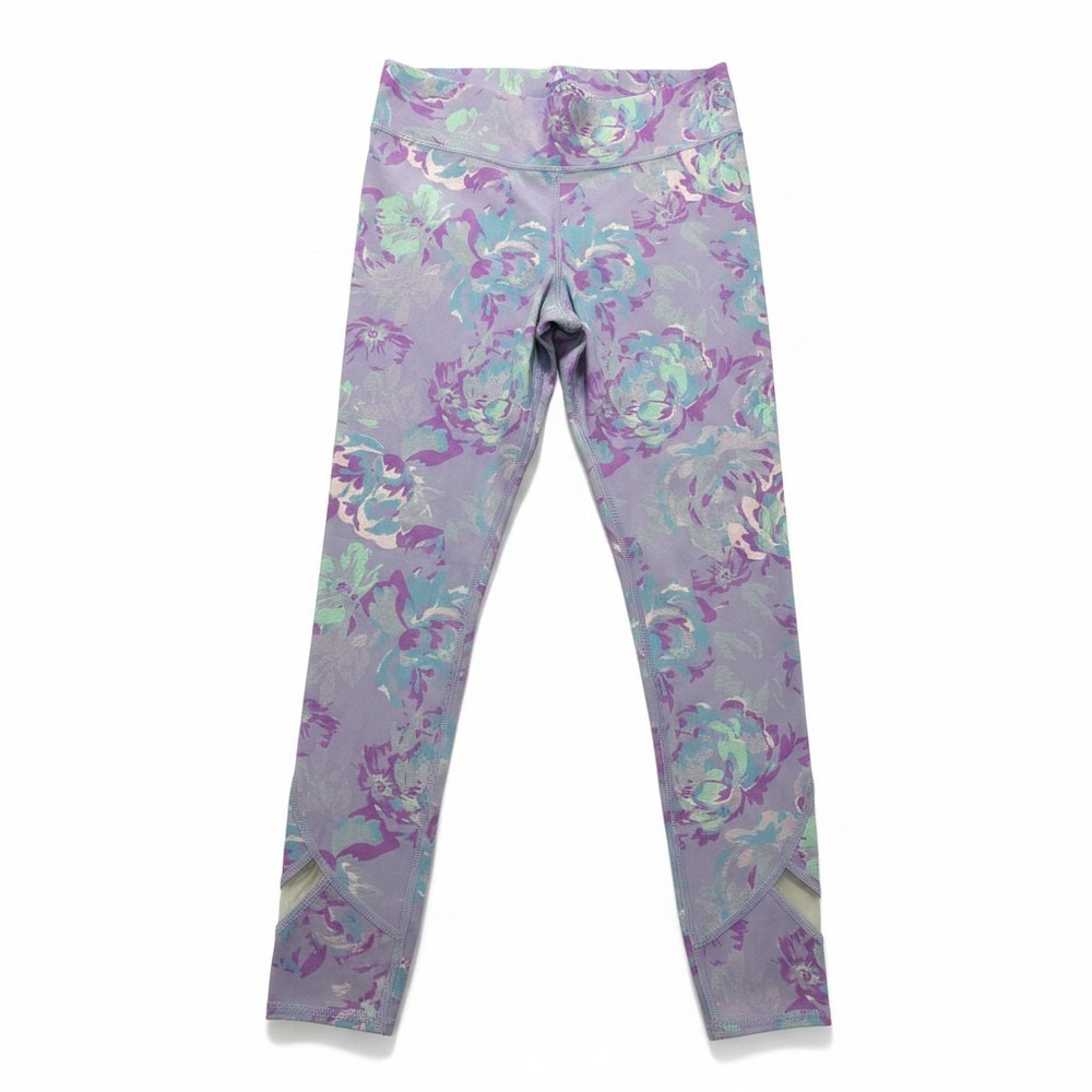 All in Motion XL Purple Floral Womens Leggings Athleisure Casual Yoga Pants